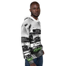 Load image into Gallery viewer, chicago not for tourists hoodie graphic hoodie bus public transit chicago is chicago hoodies wearable art my kind of town authentic chicago side view
