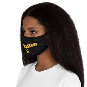 side view female model chicago chatham neighborhood fitted face mask south side community chicago hoodies chicago culture chicago streetwear face mask