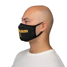 Load image into Gallery viewer, side view male model chicago chatham neighborhood fitted face mask south side community chicago hoodies chicago culture chicago streetwear face mask
