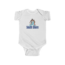 Load image into Gallery viewer, south shore chicago neighborhood south side chicago chicago fashion streetwear rainbow beach chicago hoodies historic black community black artists illustrator graphic baby onesie
