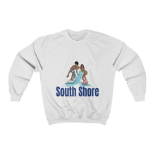 Load image into Gallery viewer, south shore chicago neighborhood south side chicago chicago fashion streetwear rainbow beach chicago hoodies historic black community black artists illustrator graphic sweatshirt
