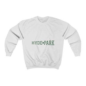 white chicago hyde park sweatshirt university museum parks lake michigan chicago hoodies unisex chicago neighborhood green lettering