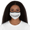woman wearing chicago hyde park fitted face mask university museum parks lake michigan chicago hoodies chicago neighborhood streetwear white mask black letters female model