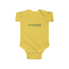 Load image into Gallery viewer, yellow chicago hyde park baby onesie university museum parks lake michigan chicago hoodies unisex chicago neighborhood infant wear chicago babies
