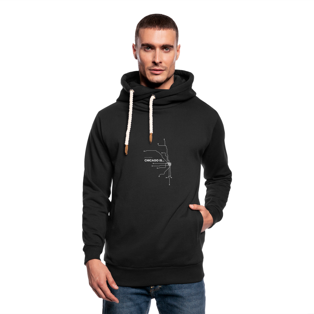 Chicago Not For Tourists Shawl Collar Hoodie - black