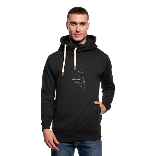 Chicago Not For Tourists Shawl Collar Hoodie - black