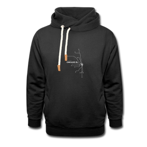 Chicago Not For Tourists Shawl Collar Hoodie - black